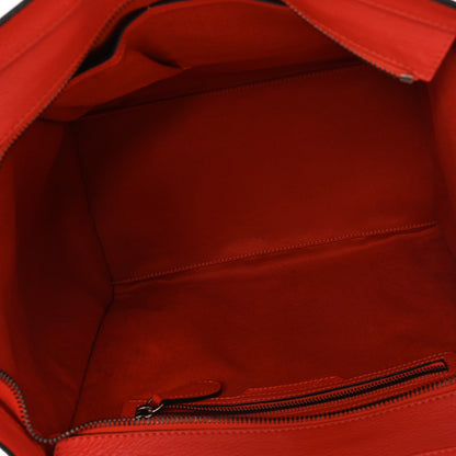 Celine Drummed Calfskin Mini Luggage Coquelicot 5 of 7