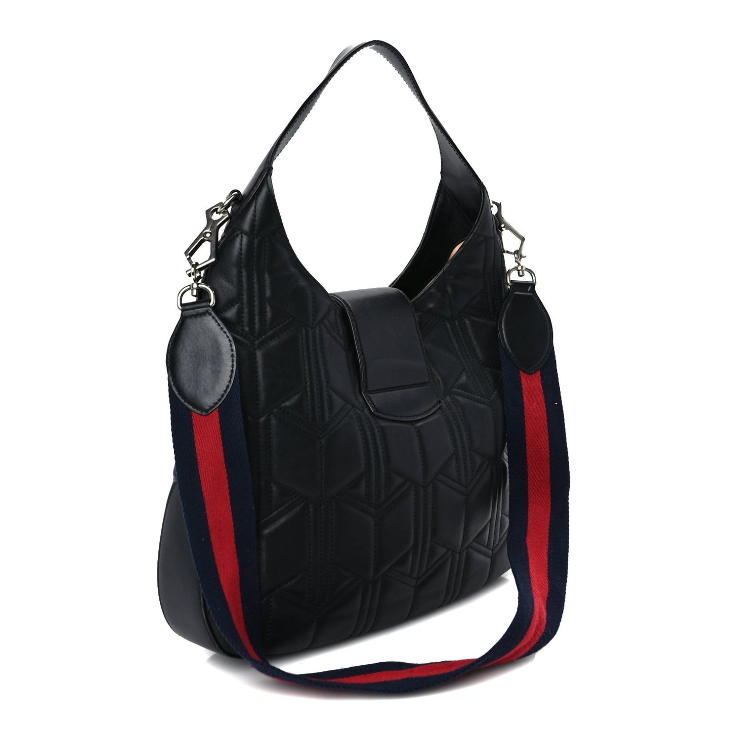 Calfskin Web Quilted Medium Dionysus Hobo Black