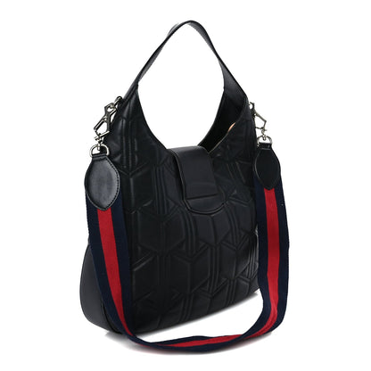 Gucci Calfskin Web Quilted Medium Dionysus Hobo Black 2 of 9