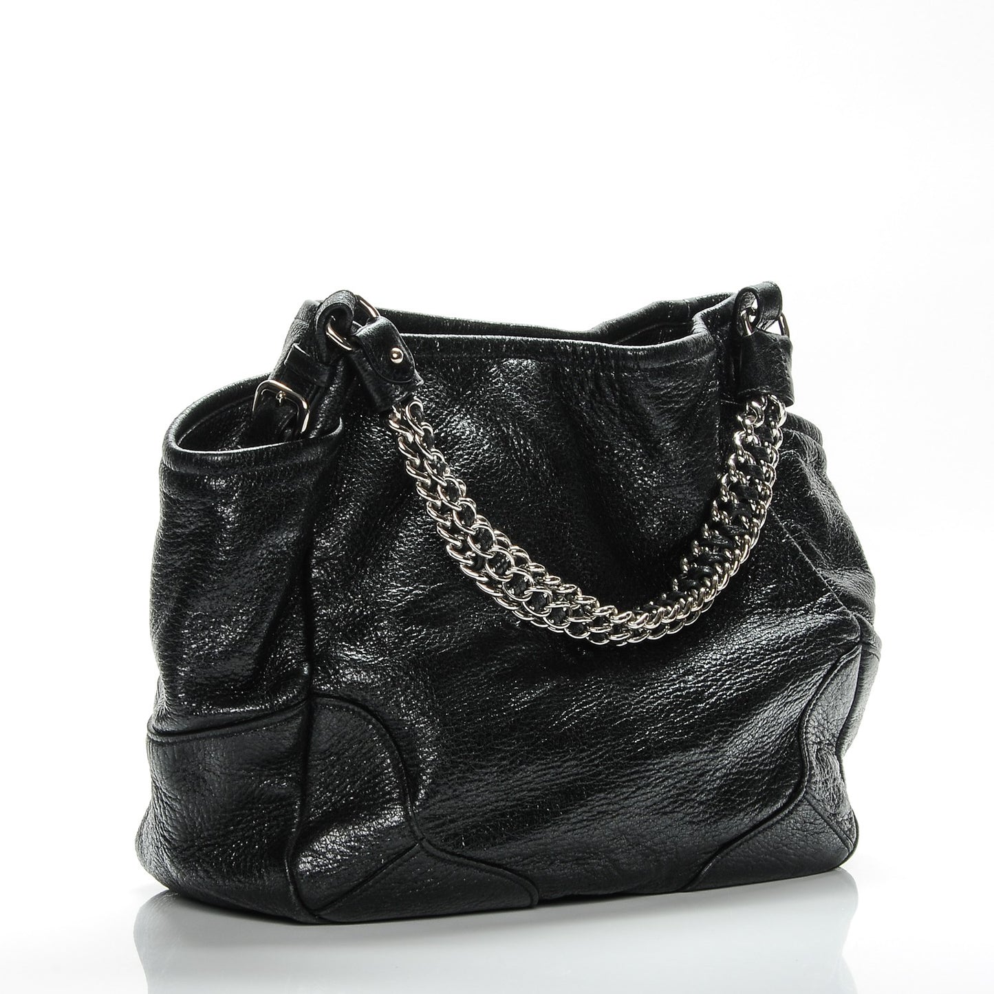 Cervo Lux Chain Shoulder Bag Nero Black