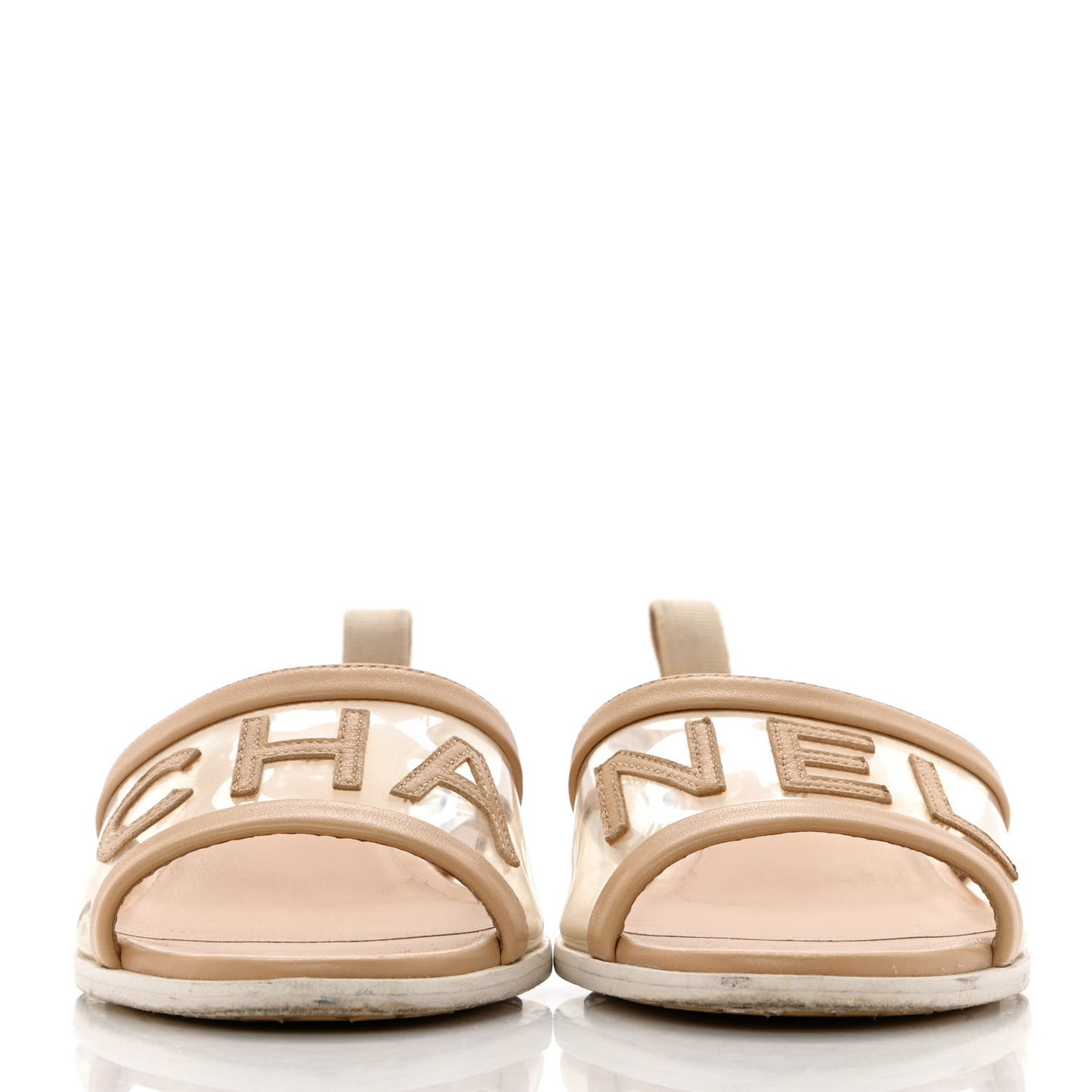 Lambskin PVC Mule 38.5 Transparent Beige