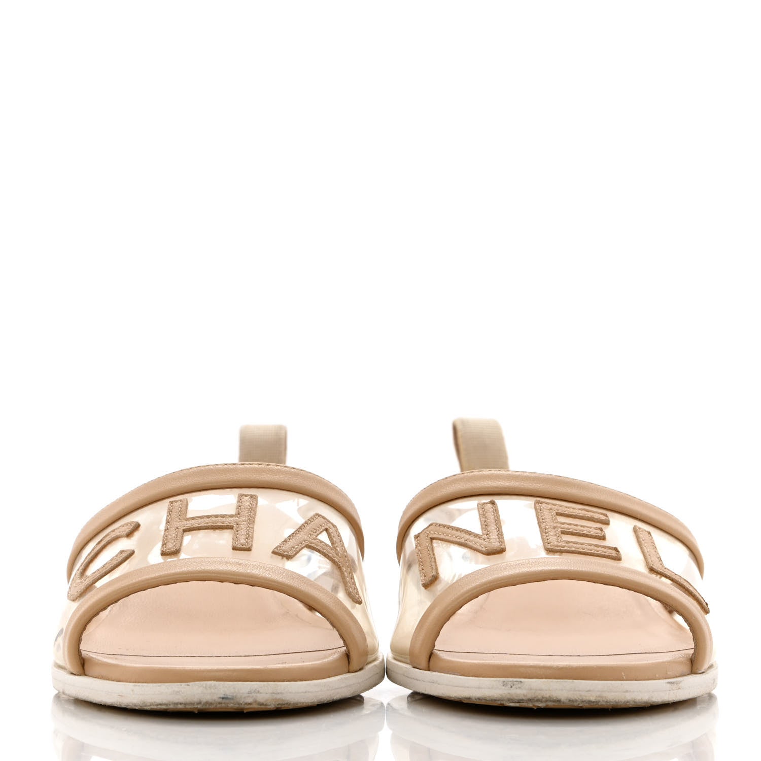 Chanel Lambskin PVC Mule 38.5 Transparent Beige 2 of 13