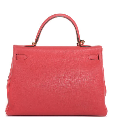 Hermes Togo Kelly Retourne 35 Rouge Pivoine 7 of 24