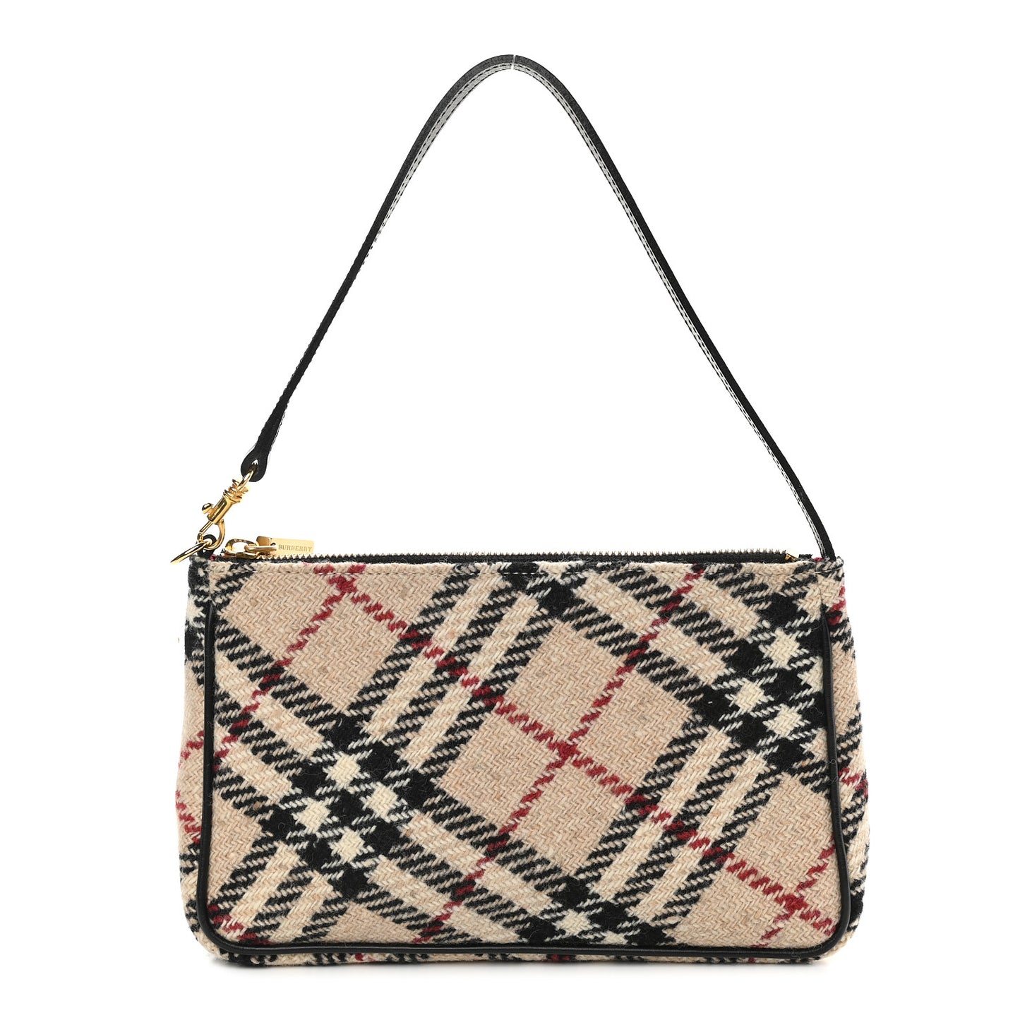 Wool Check Pochette Beige