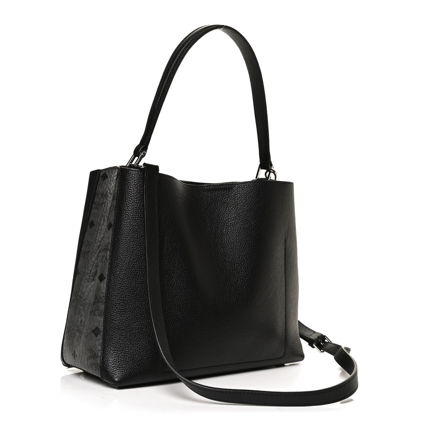 MCM Grained Calfskin Visetos Medium Sarah Hobo Black 3 of 17