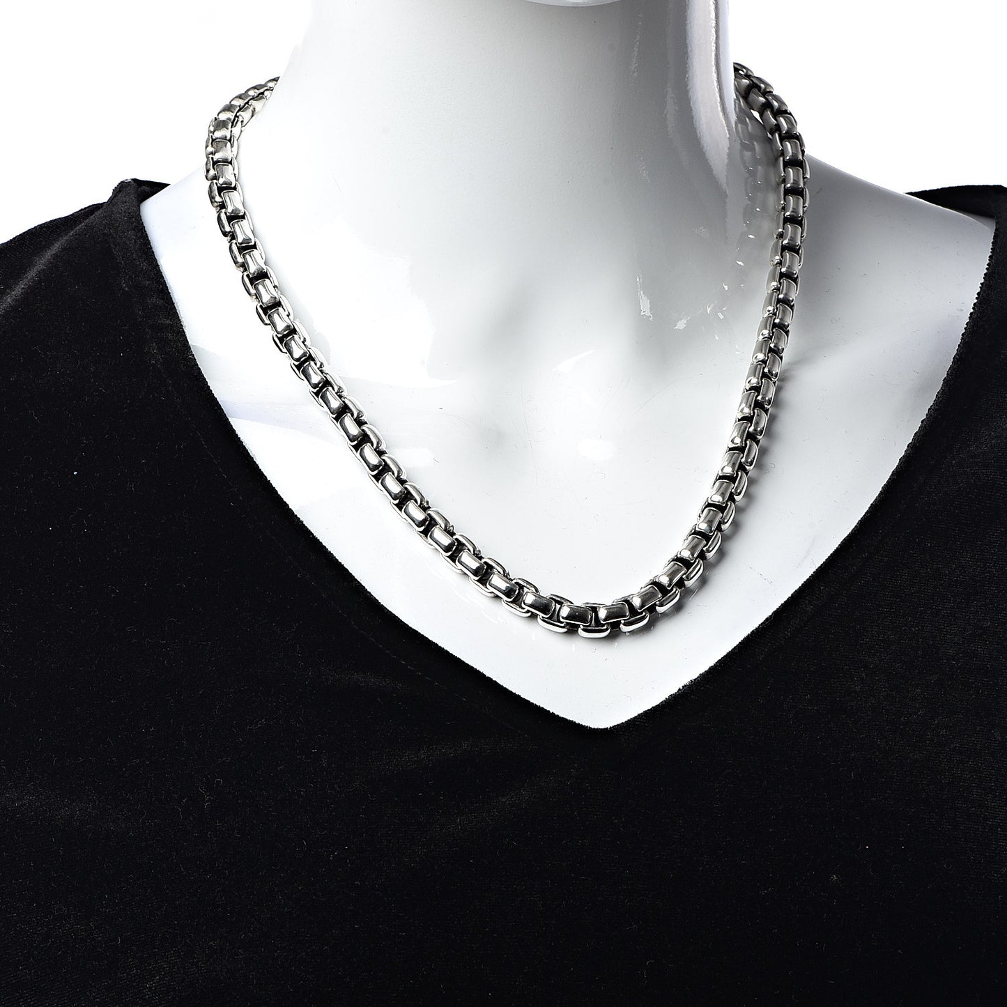 Sterling Silver 7.5mm Box Chain Necklace 20"