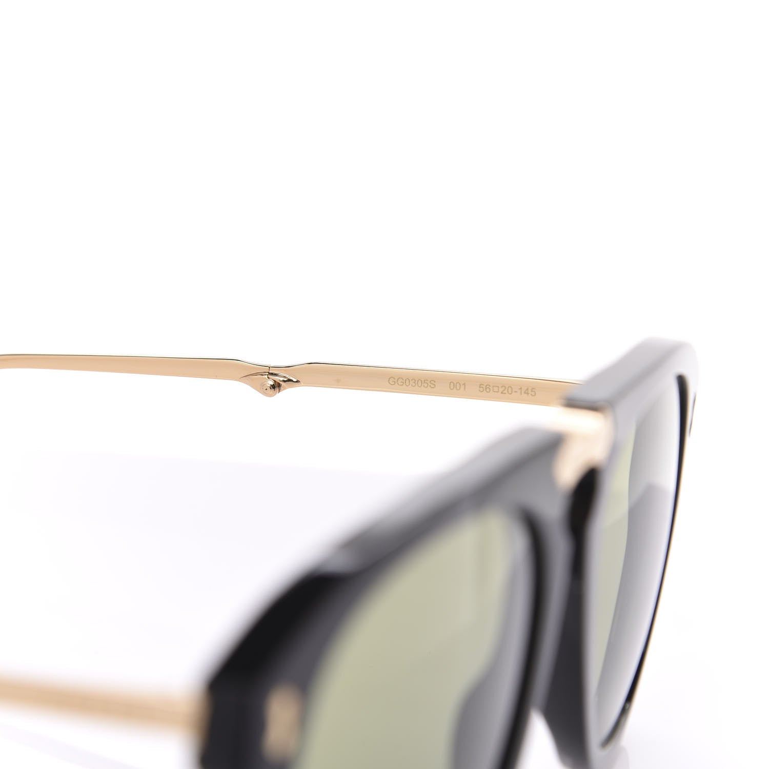 Gucci Folding Aviator Sunglasses GG0305S Black Gold 5 of 8