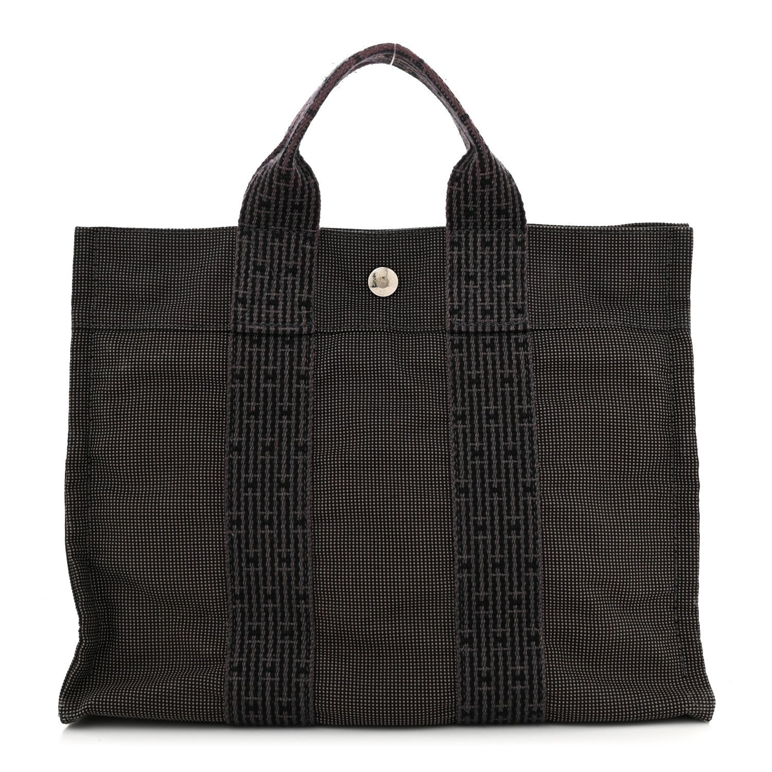 Hermes Canvas Herline PM Tote Grey 1 of 7