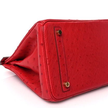 Hermes Deposit -  Ostrich Birkin 30 Rouge Vif 8 of 9