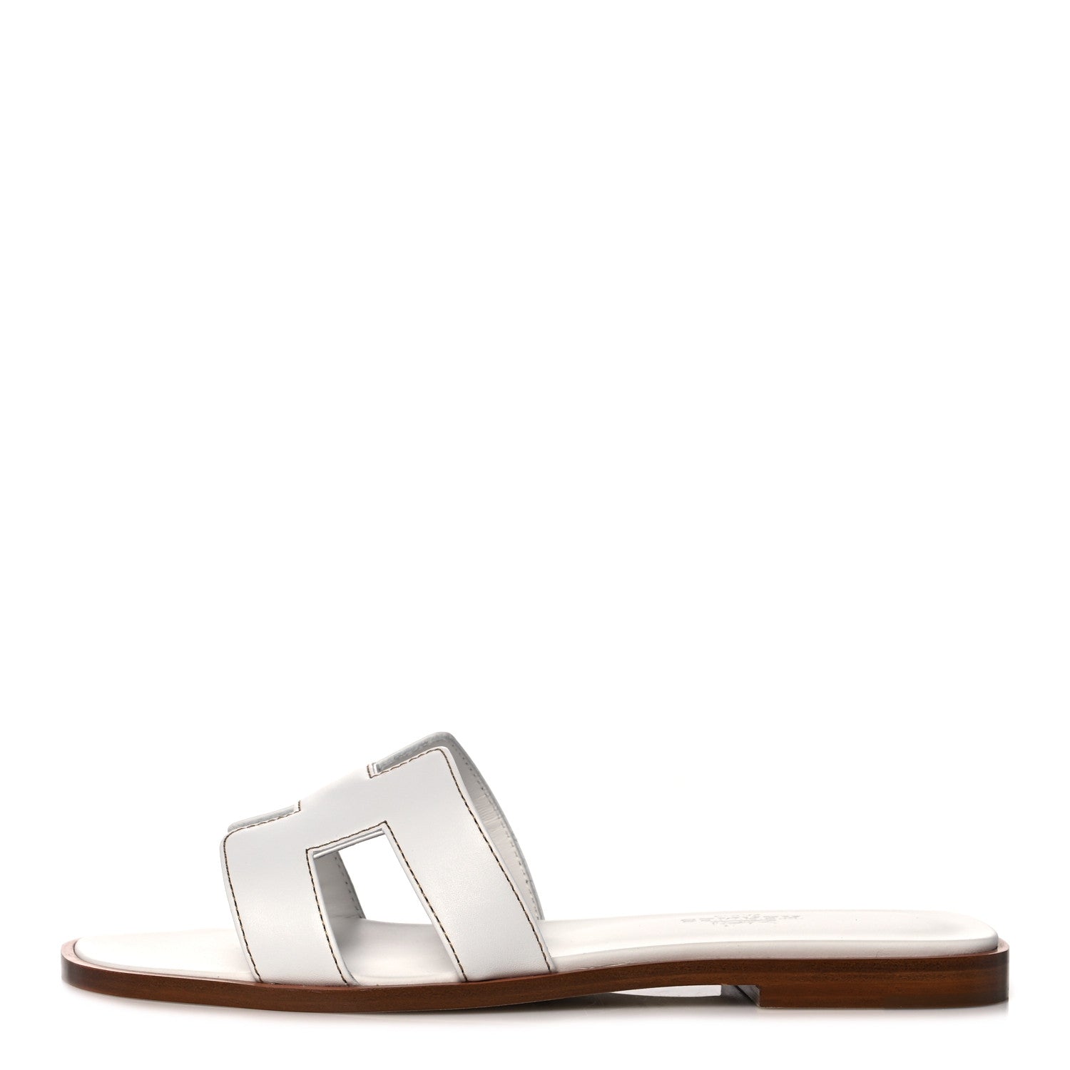 Hermes Box Calfskin Oran Sandals 35.5 White 1 of 9