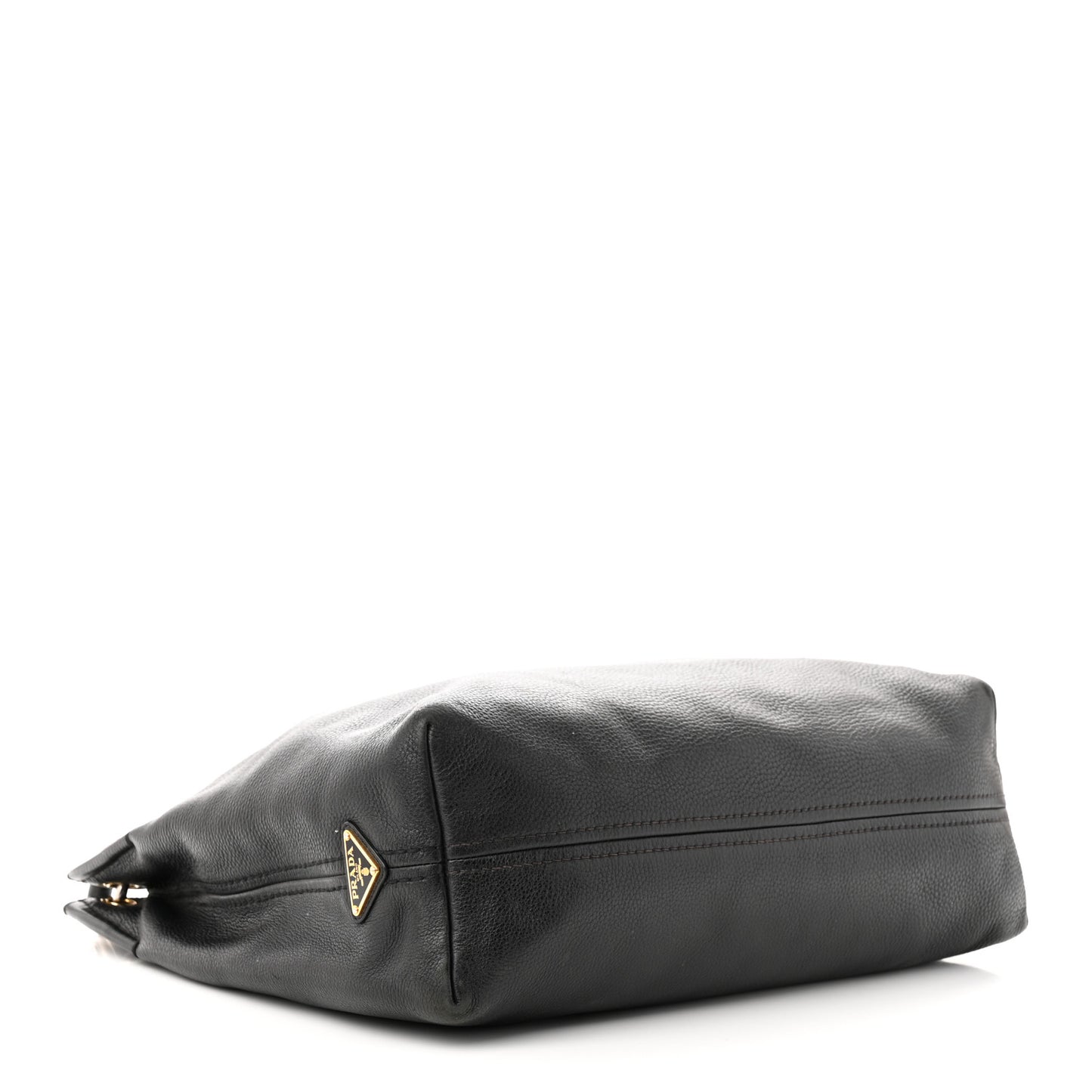 Vitello Daino Embossed Logo Hobo Black