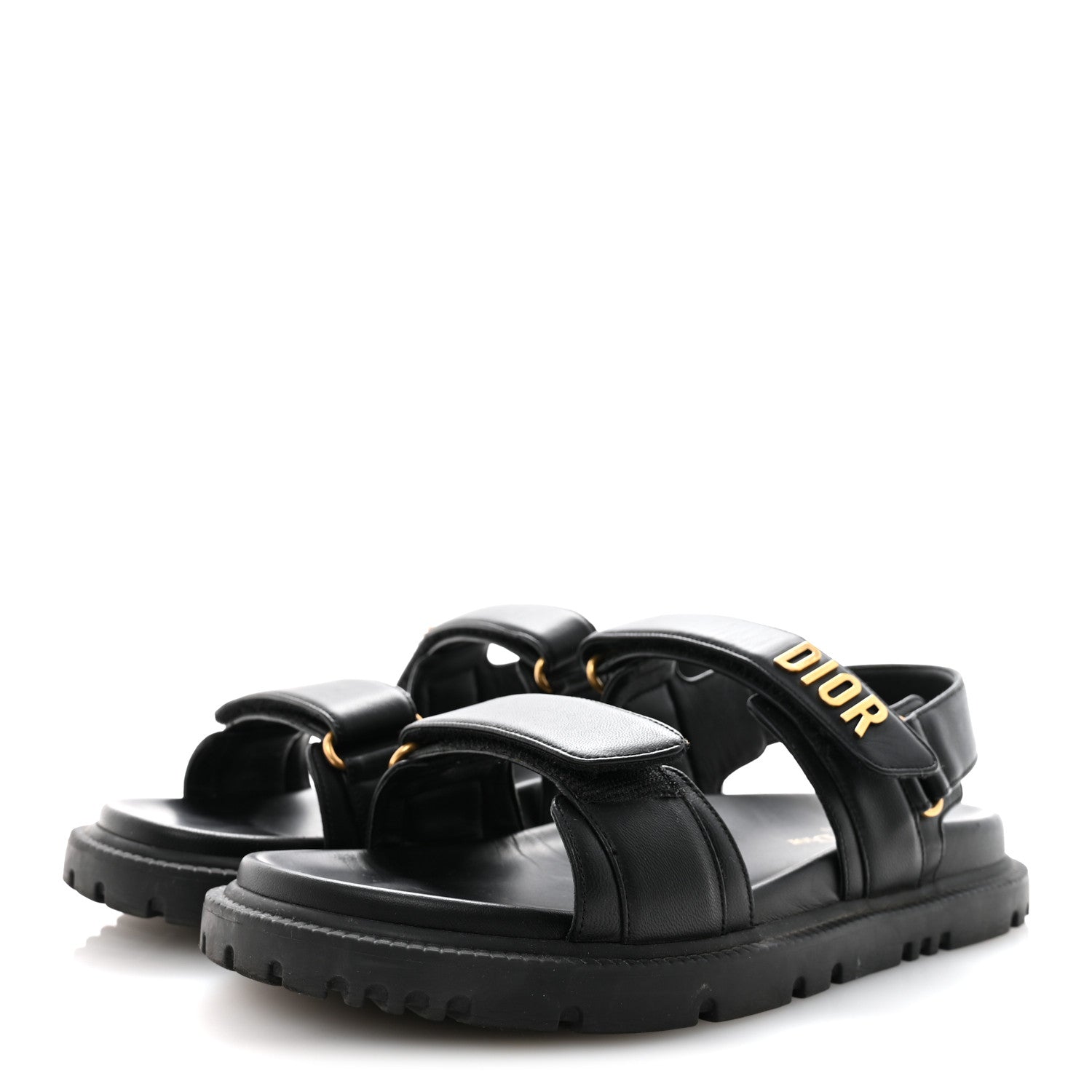 Christian Dior Lambskin Dioract 10mm Slide Sandals 39.5 Black 4 of 10