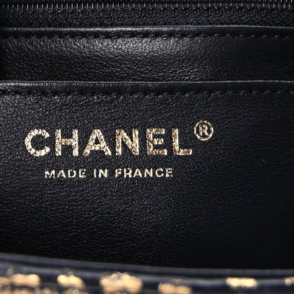 Chanel Calfskin Crocodile Embossed Graffiti 2.55 Mini Cocodile Reissue Flap  Black Gold 5 of 8