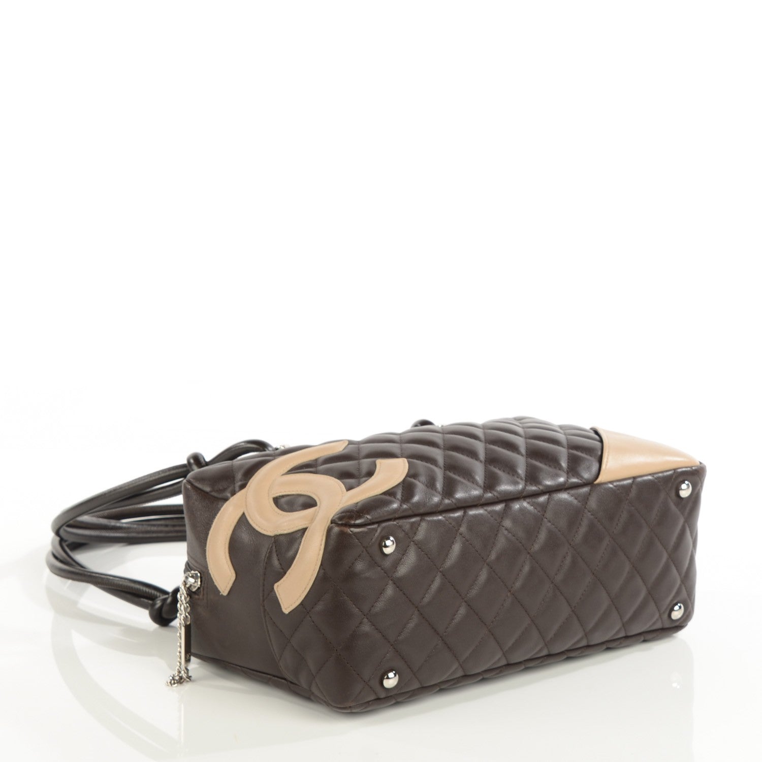 Chanel Calfskin Quilted Cambon Large Bowler Brown Beige 4 of 7