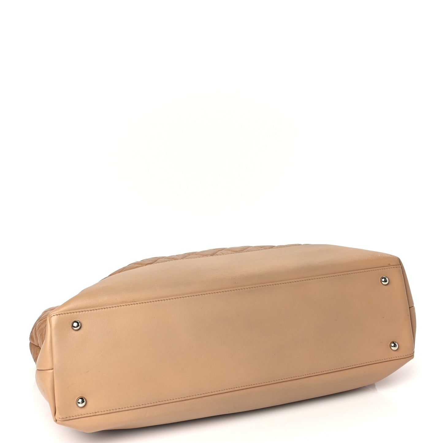Aged Calfskin Quilted Be CC Tote Beige