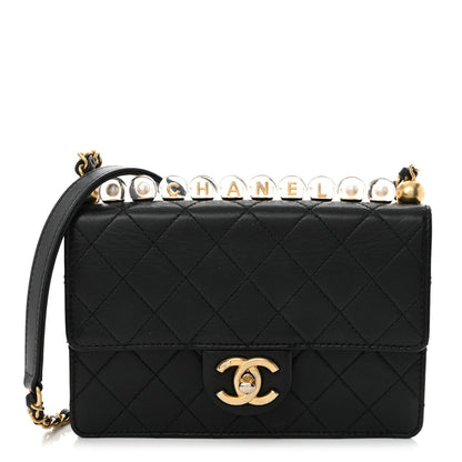Chanel Lambskin Quilted Small Chic Pearls Flap Black 1 of 7