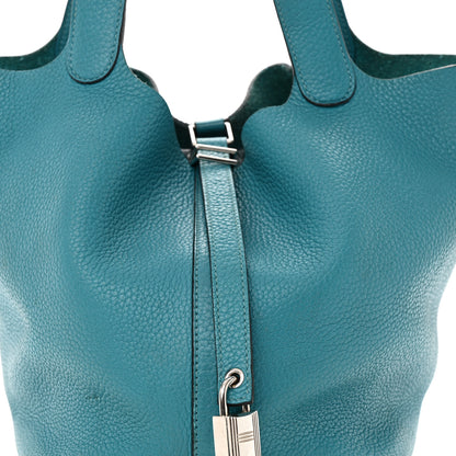 Hermes Taurillon Clemence Picotin Lock 22 MM Turquoise 8 of 14