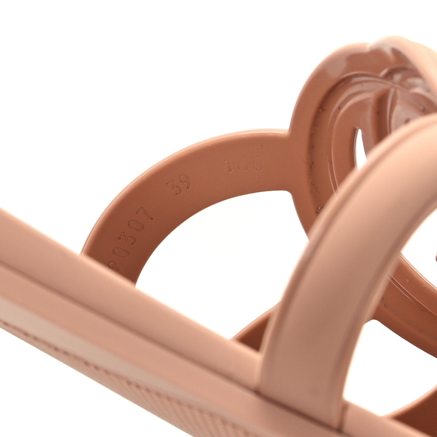 Rubber Interlocking G Womens Slide Sandals 39 Light Beige