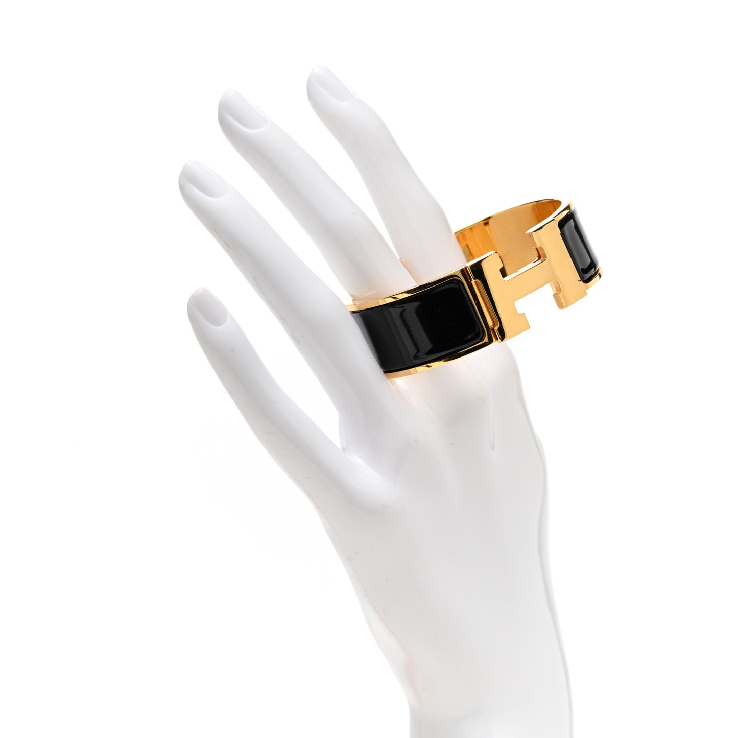 Enamel Wide Clic Clac H Bracelet PM Black