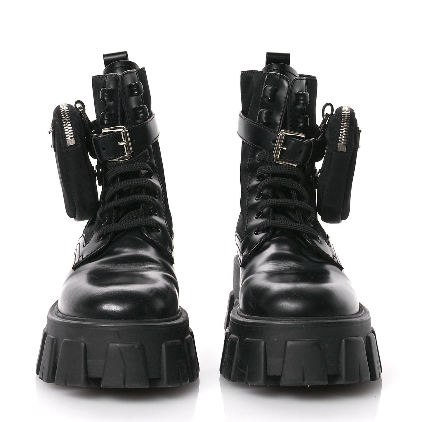 Spazzolato Rois Re-Nylon Metal Triangle Logo Monolith Pouch Pocket 55mm Boots 35.5 Black