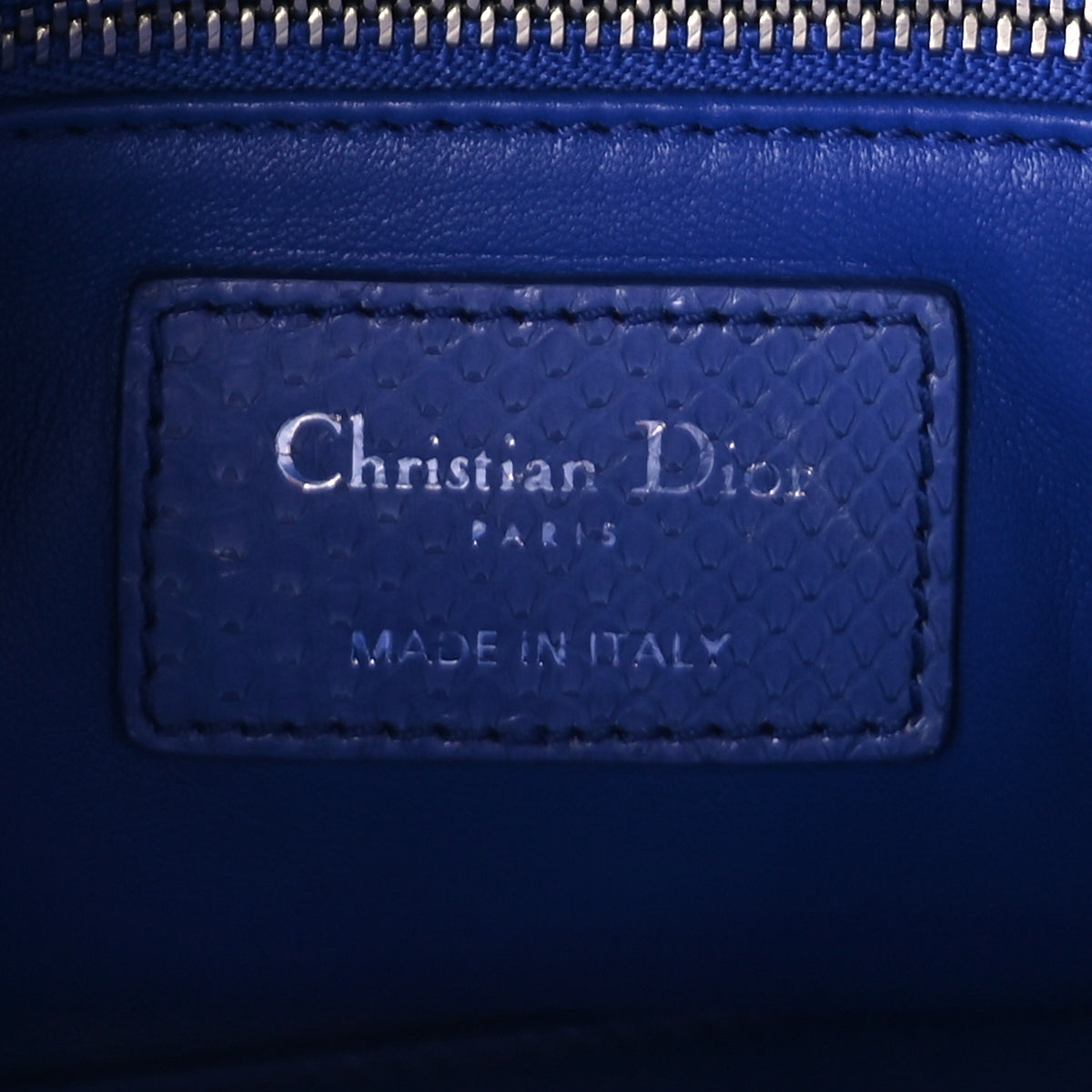 Python Mini Lady Dior Blue