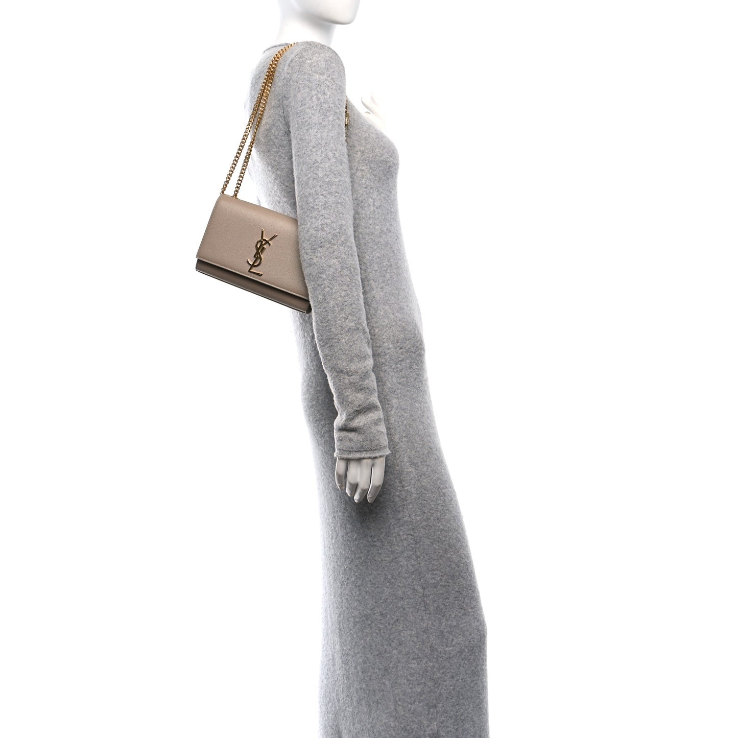 Grain De Poudre Small Monogram Kate Satchel Dark Beige
