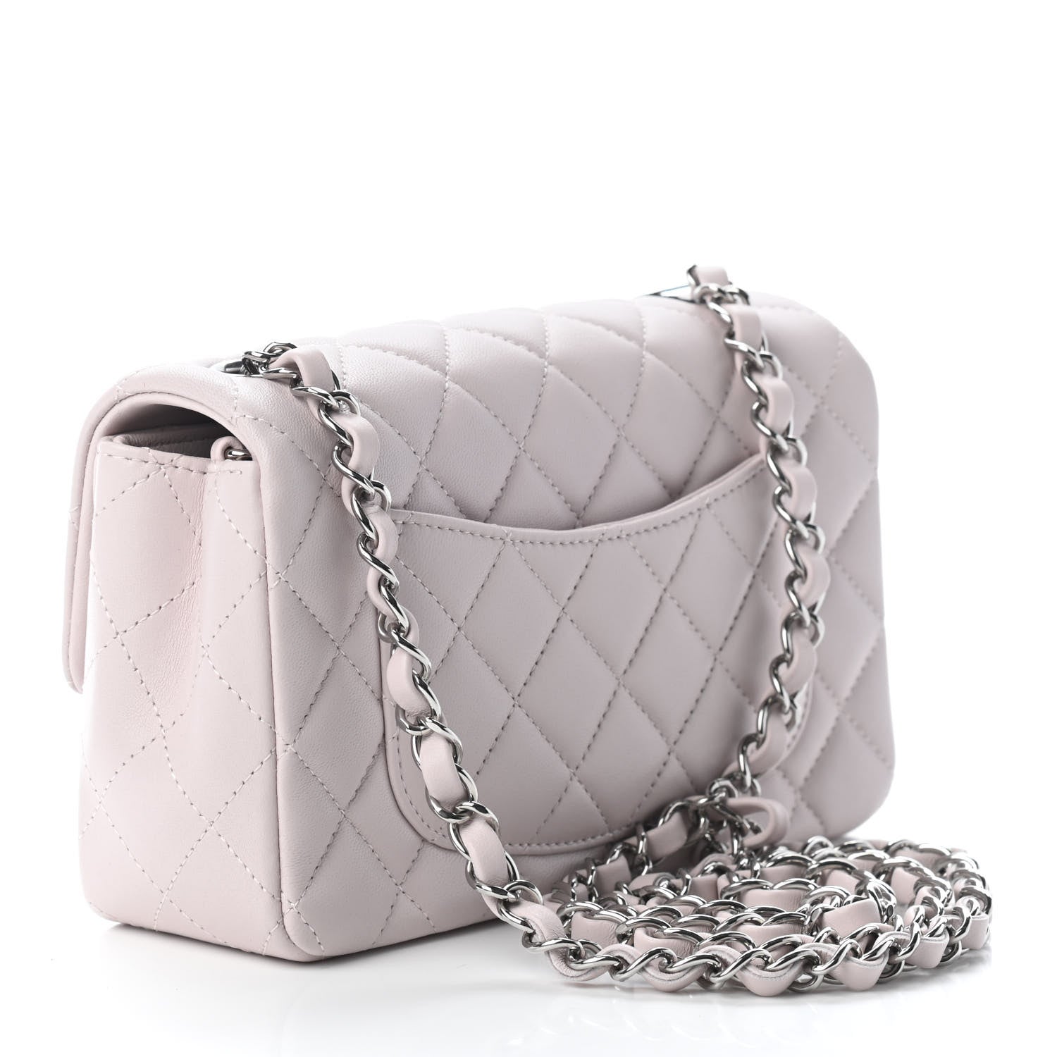 Chanel Lambskin Quilted Mini Rectangular Flap Light Purple 2 of 9