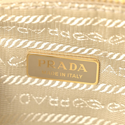 Prada Shearling Symbole Mini Triangle Bag Ecru White 6 of 7
