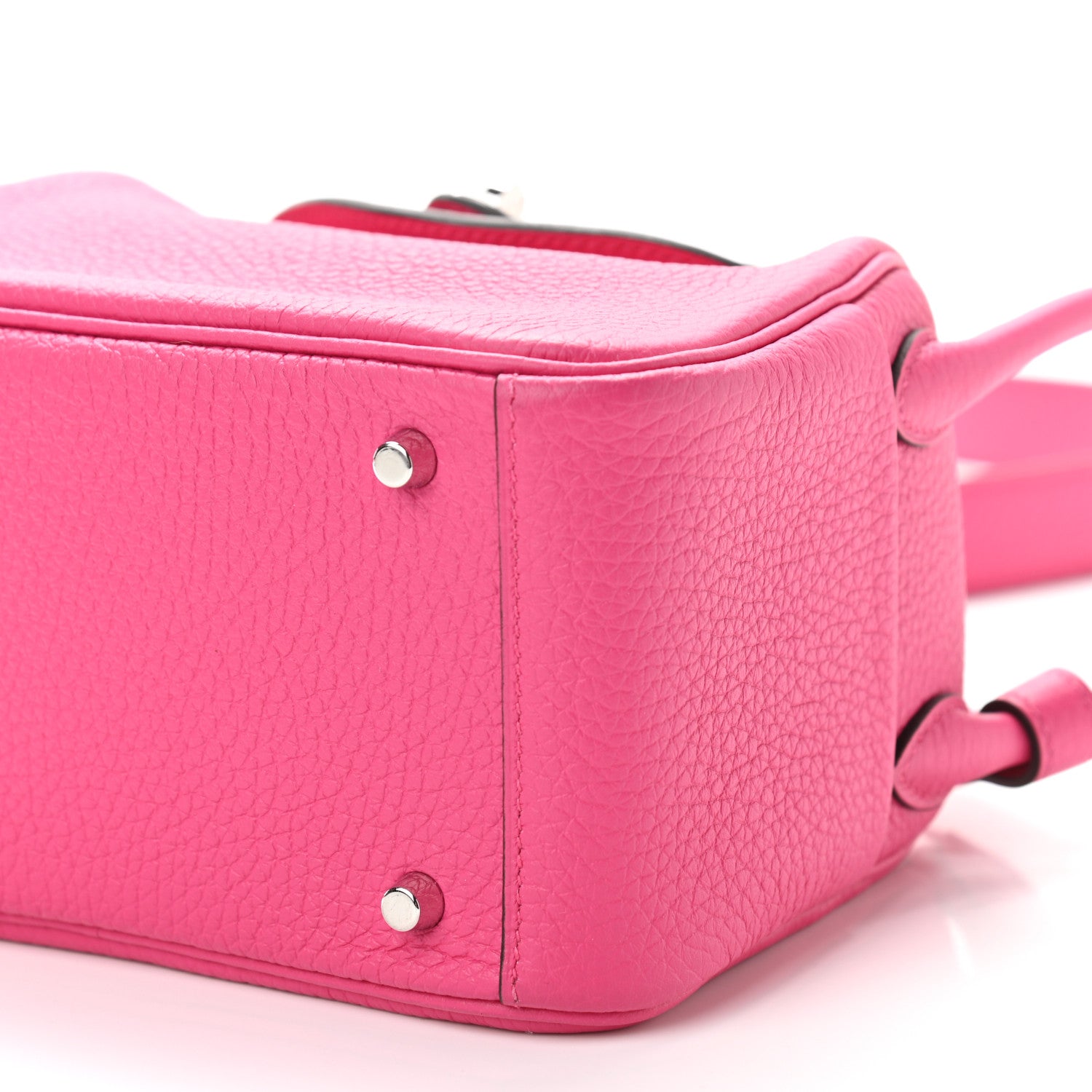 Hermes Taurillon Clemence Mini Lindy 20 Rose Shocking 9 of 10