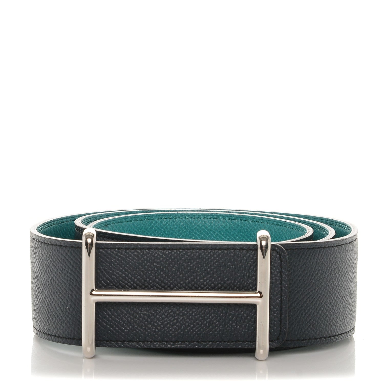 Hermes Epsom 40mm Idem Belt 90 Bleu Indigo Malachite 1 of 7