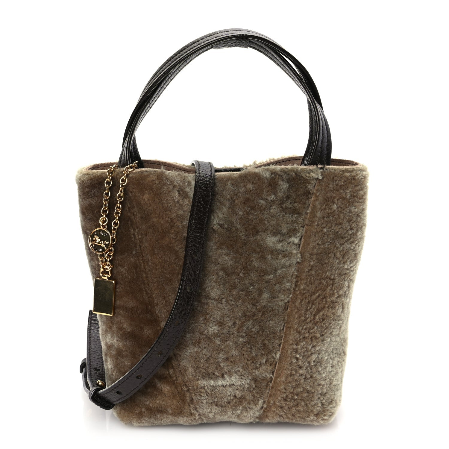 Chloe Shearling Small Spin Tote  Floral Grey 1 of 8