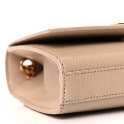 Saint Laurent Grain De Poudre Small Monogram Kate Satchel  Nude Powder 7 of 9