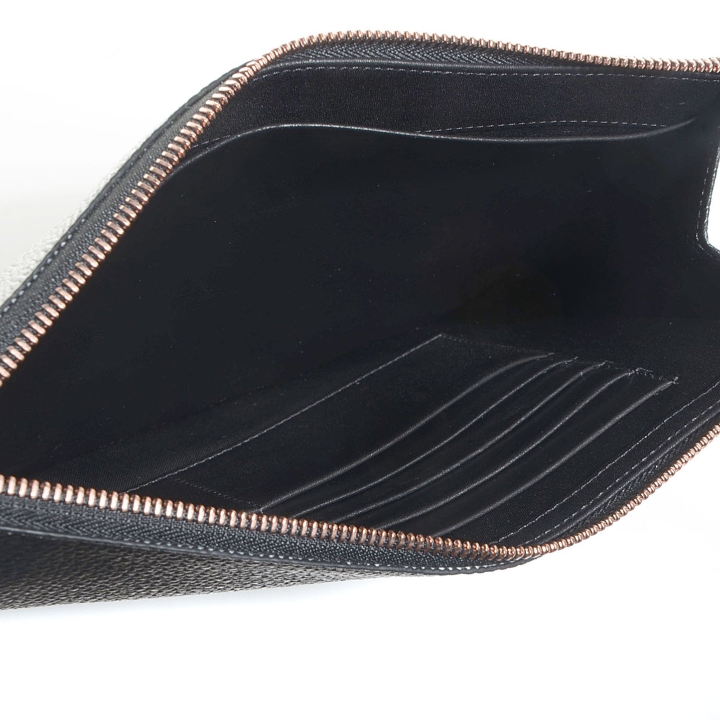 Textured Leather Prisma Flat Pouch Black