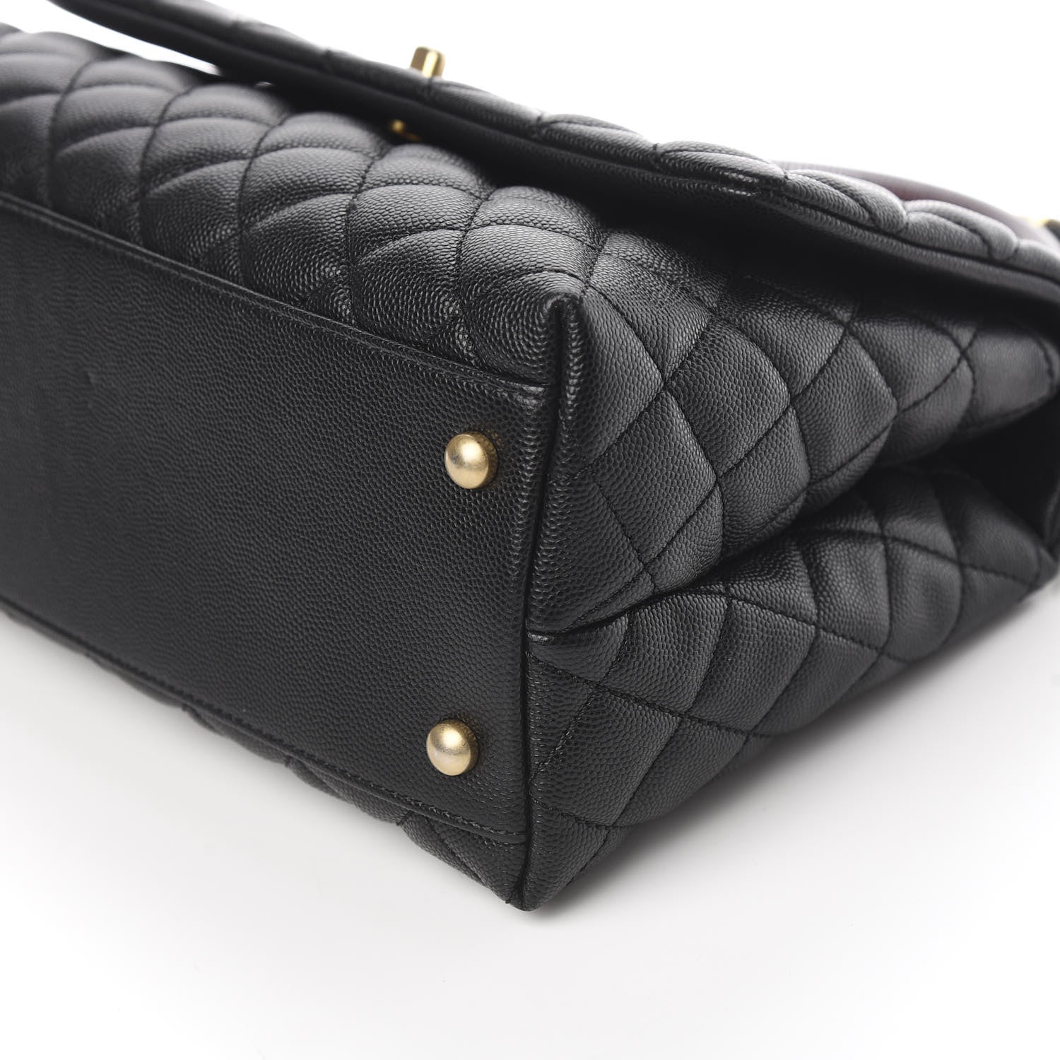 Chanel Caviar Lizard Embossed Quilted Small Coco Handle Flap Black 9 of 10