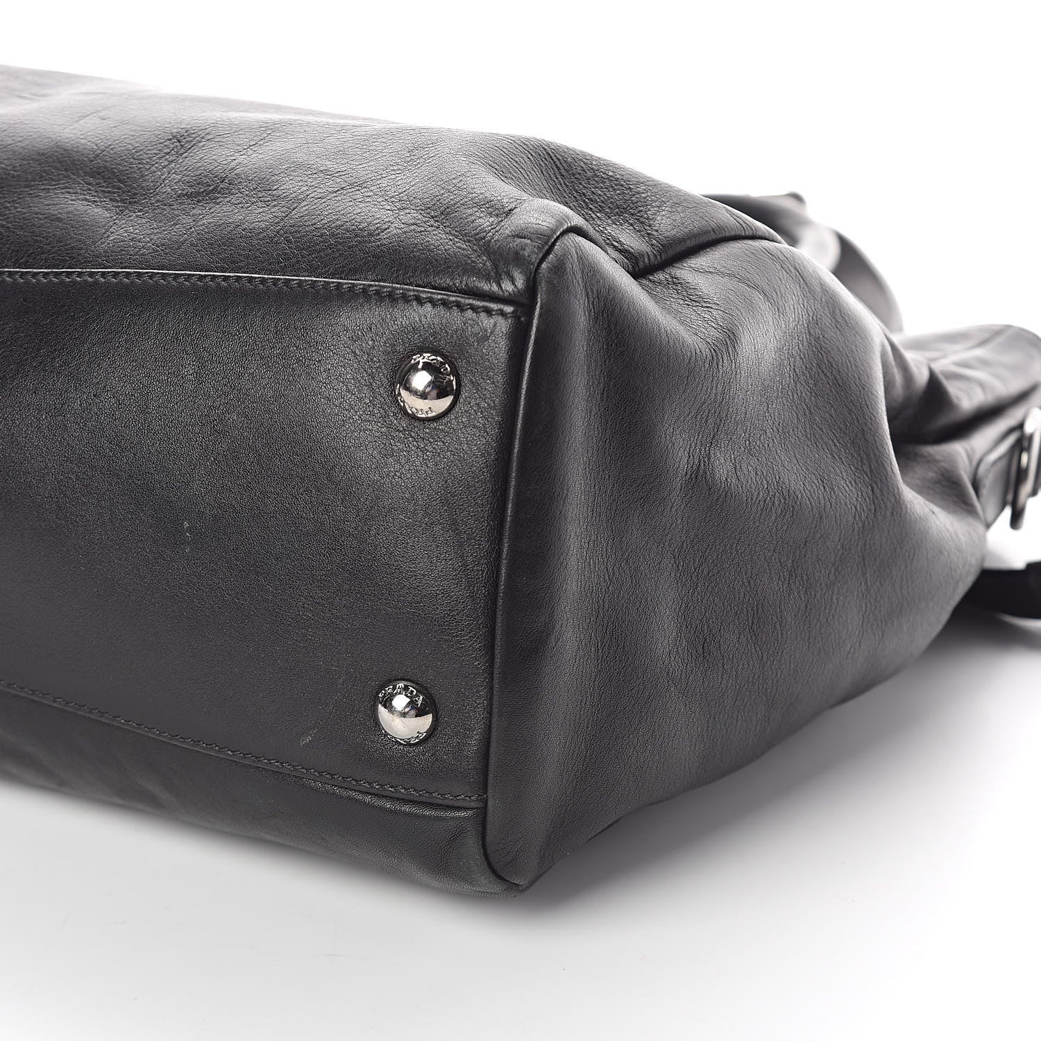 Prada Soft Calfskin Shoulder Bag Black 9 of 9