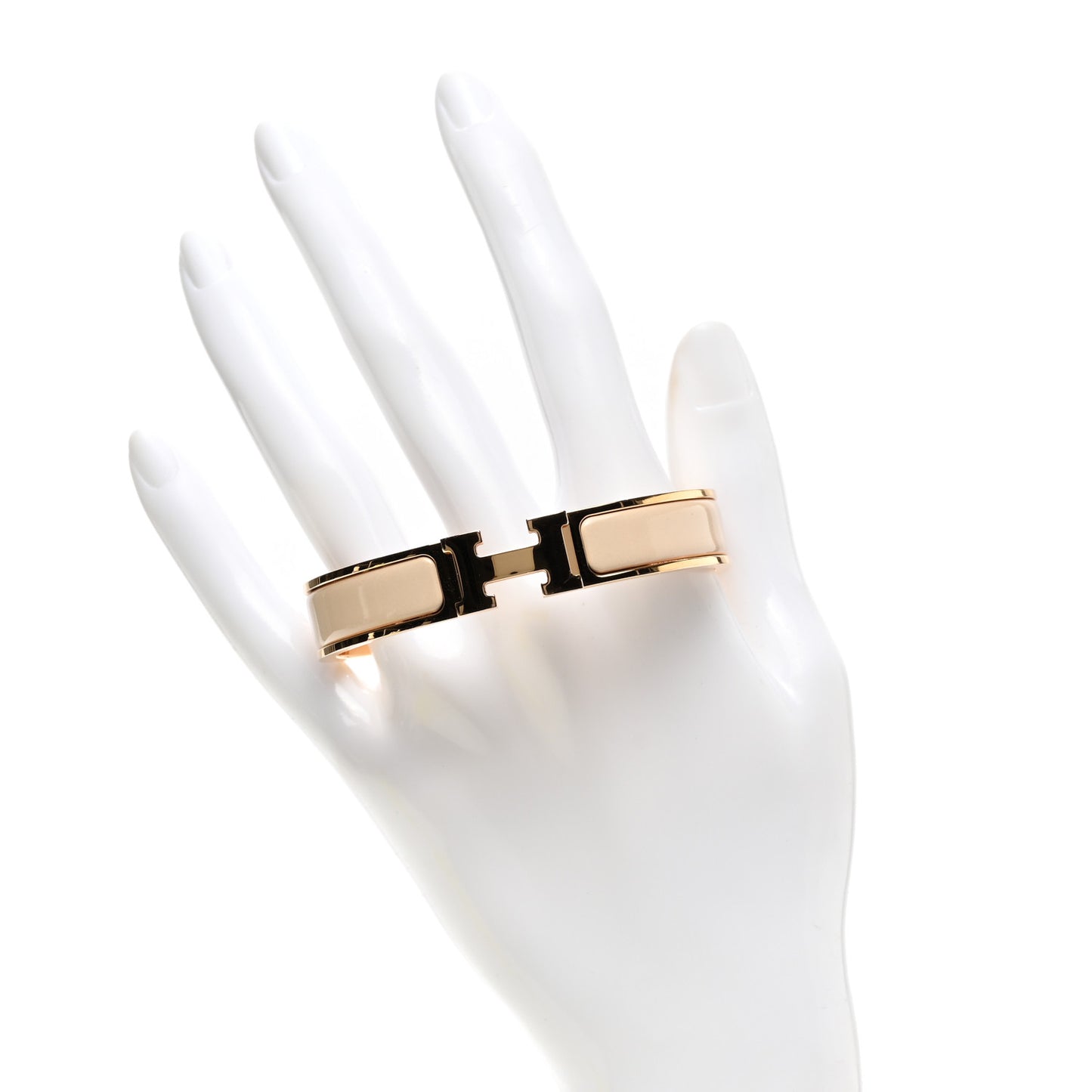 Enamel Narrow Clic Clac H Bracelet PM Beige Rose