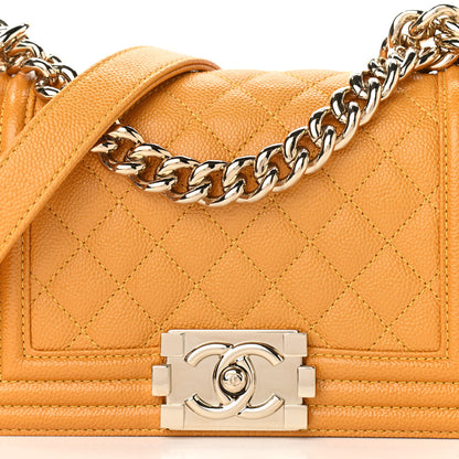 Chanel Caviar Quilted Small Boy Flap Yellow 8 of 11