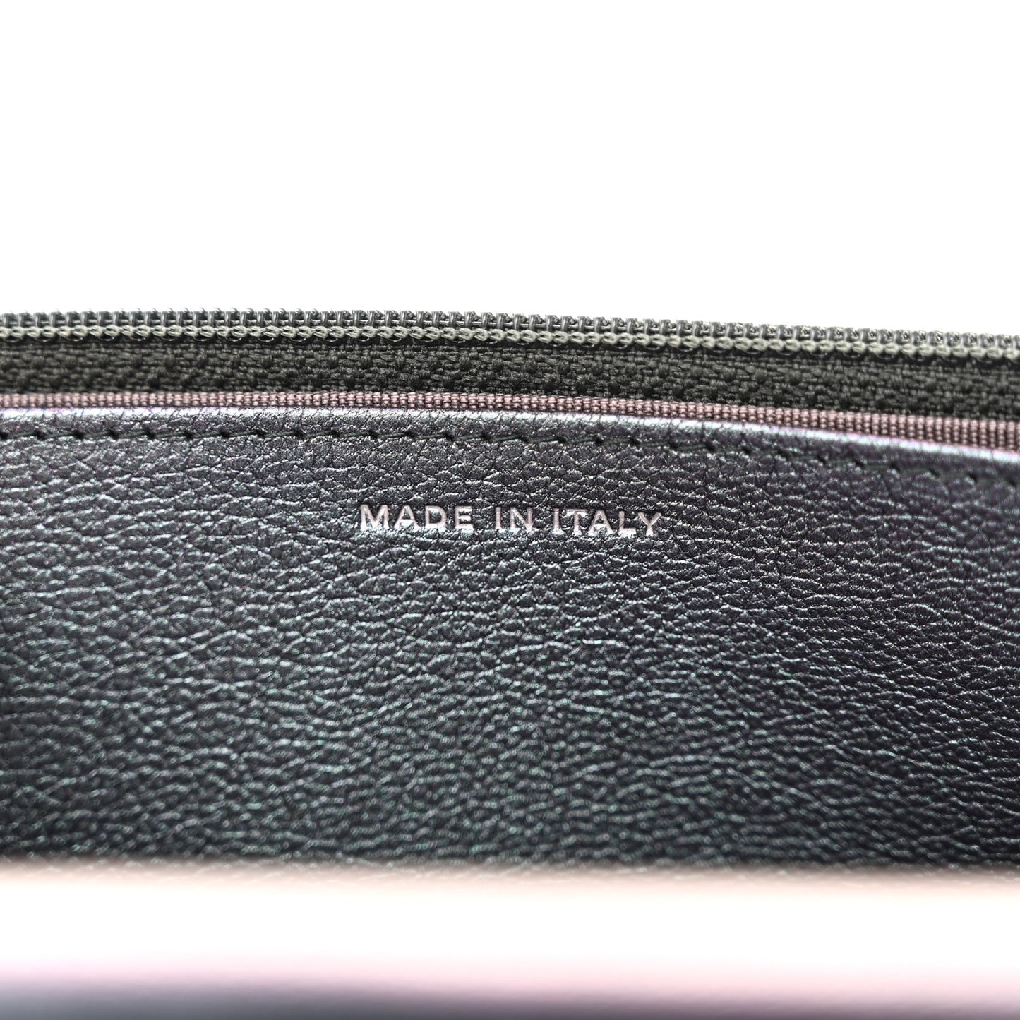 Iridescent Goatskin Quilted Wallet On Chain WOC Purple