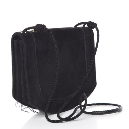 Saint Laurent Suede Medium Monogram Fetish Satchel Black 3 of 11