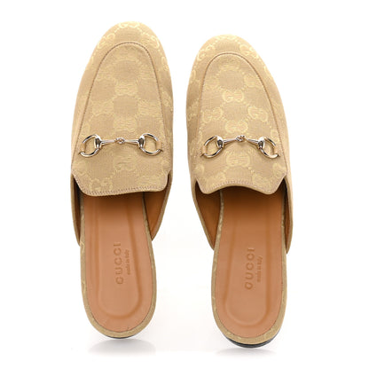 Gucci GG Monogram Canvas Womens Princetown Slippers 37.5 Egypt Salt 5 of 7