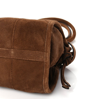 Prada Suede Triangle Medium Bonnie Shoulder Bag Cacao 8 of 8