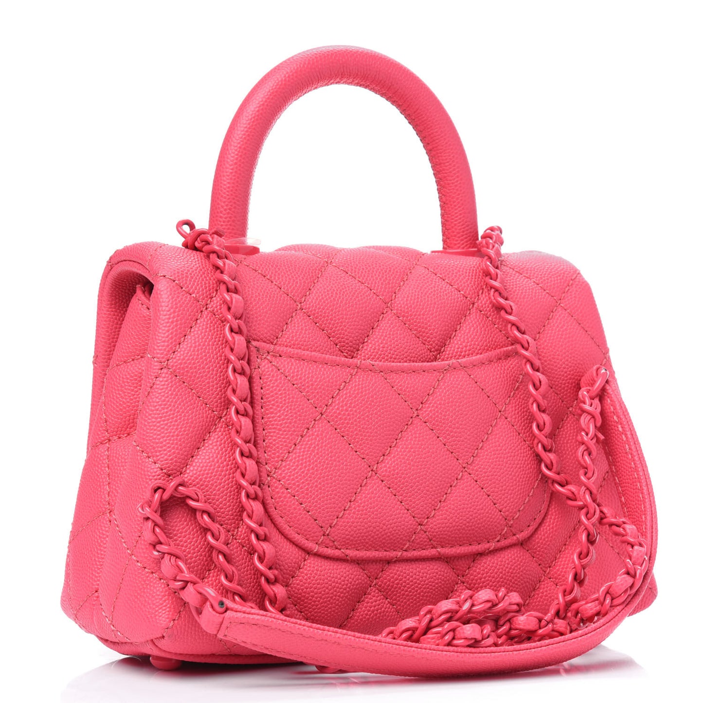 Caviar Quilted Incognito Extra Mini Coco Handle Flap Pink