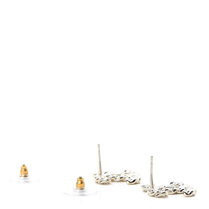 Chanel Crystal Chain Link CC Earrings Gold 3 of 5