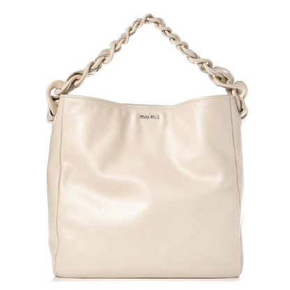 Miu Miu Soft Calf Chain Hobo Talco 1 of 10