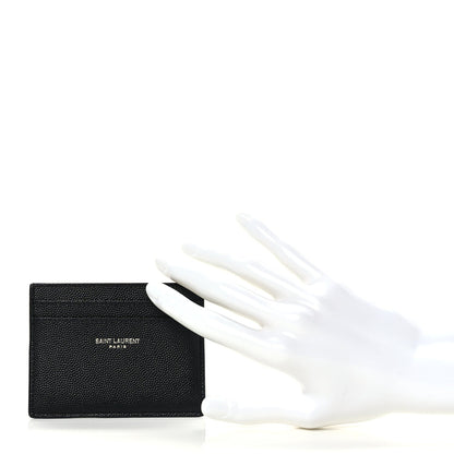 Saint Laurent Grain De Poudre Card Case Black 2 of 9