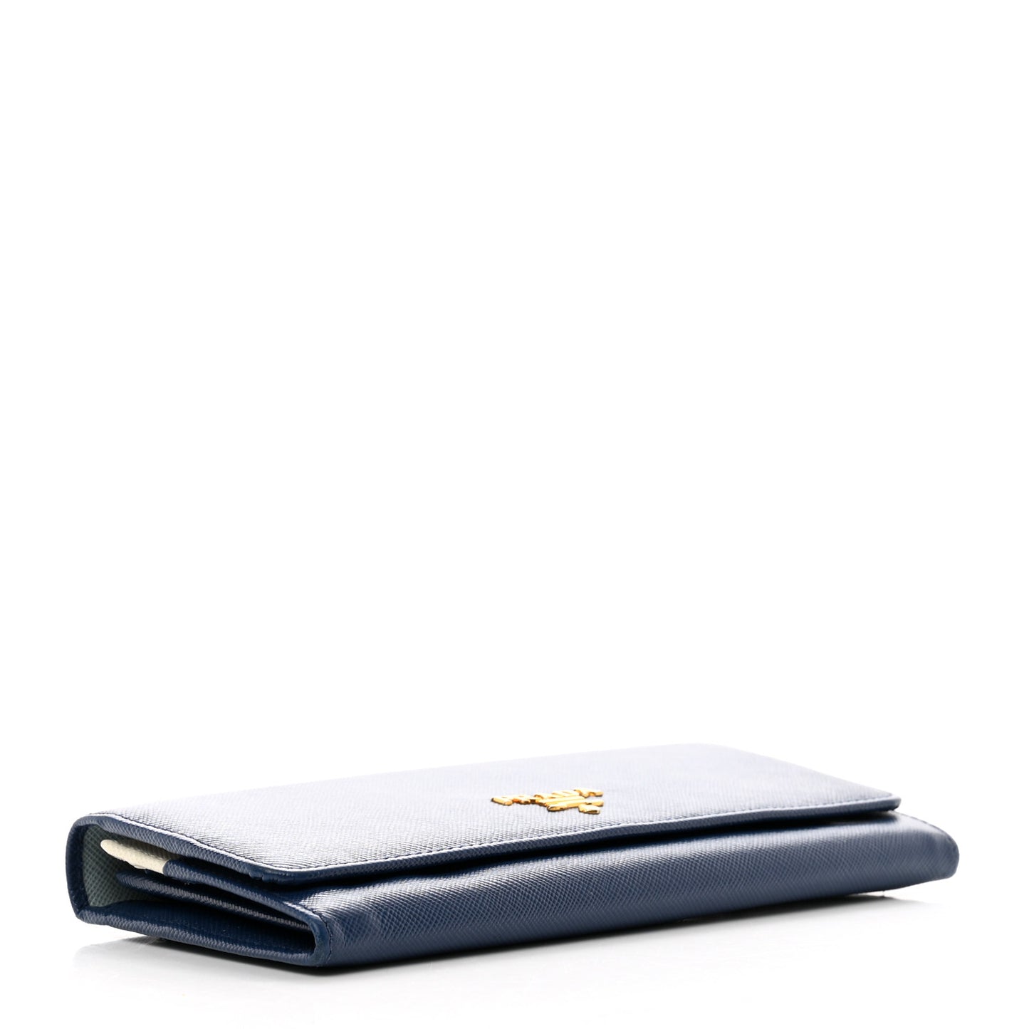 Saffiano Metal Continental Flap Wallet Bleuette Lago White