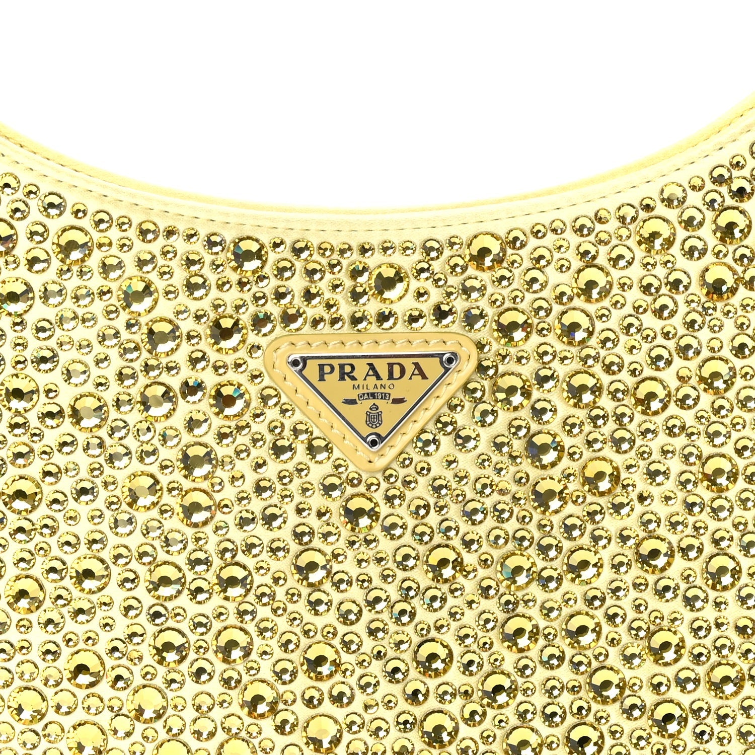 Prada Satin Crystal Cleo Adjustable Strap Shoulder Bag Ananas 6 of 7