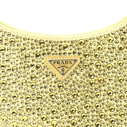 Prada Satin Crystal Cleo Adjustable Strap Shoulder Bag Ananas 6 of 7