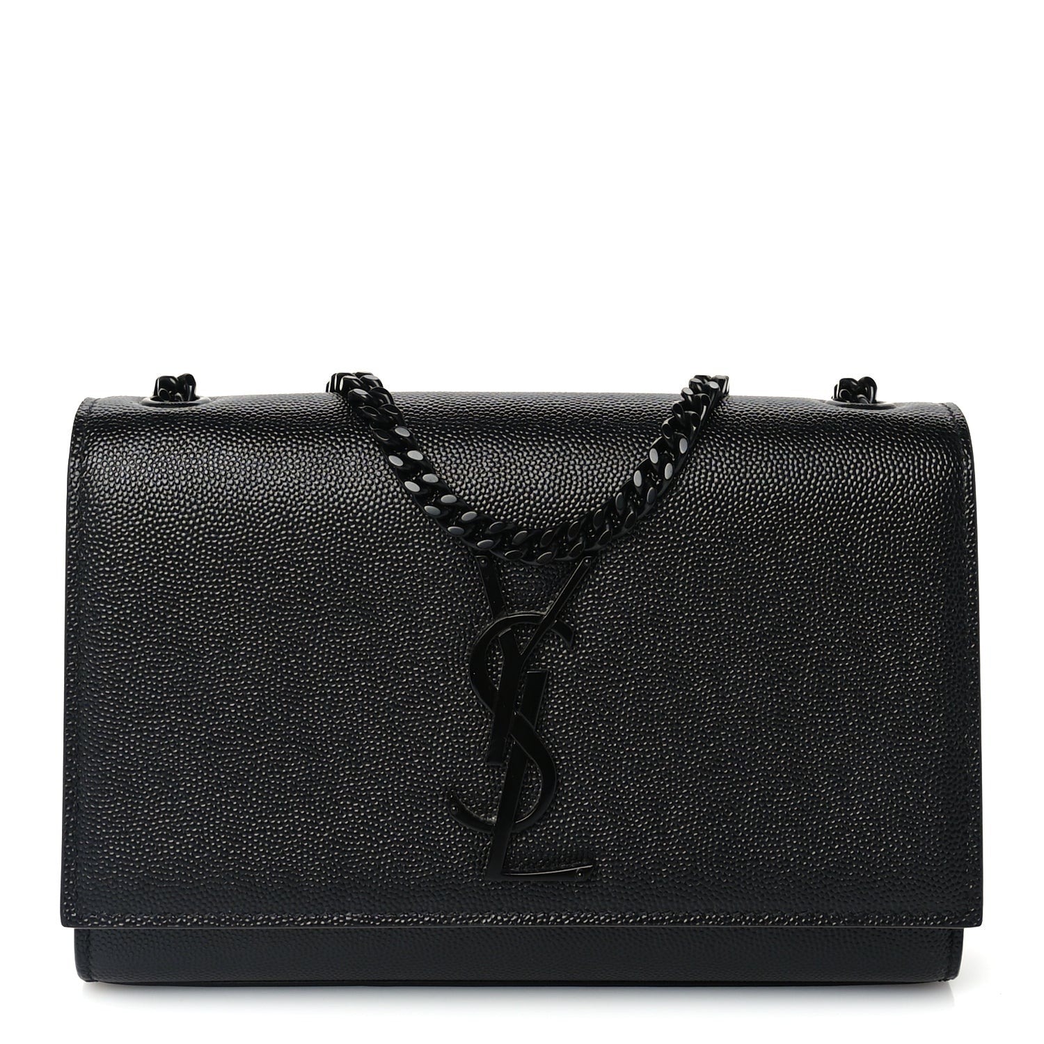 Saint Laurent Grain De Poudre Small Monogram Monochrome Kate Satchel Black 1 of 8