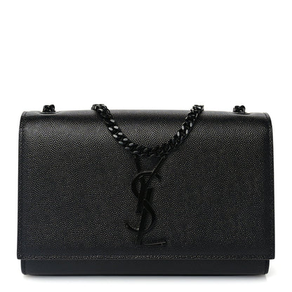 Saint Laurent Grain De Poudre Small Monogram Monochrome Kate Satchel Black 1 of 8